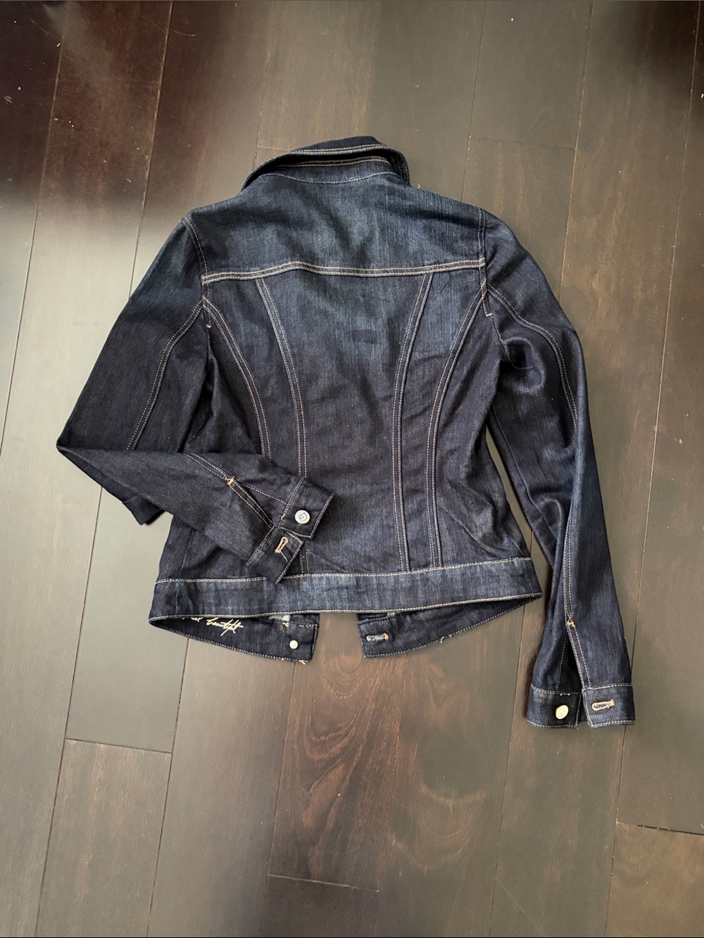 White House Black Market Dark Blue Denim Jacket - Picture 5 of 5